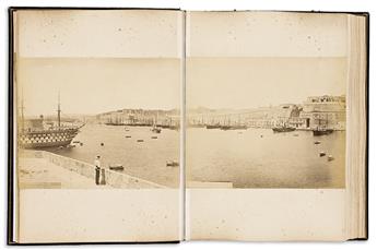 SAMUEL BOURNE (1834-1912) Album with approximately 56 images, most of India and many by Bourne, as well several photographs of Malta.